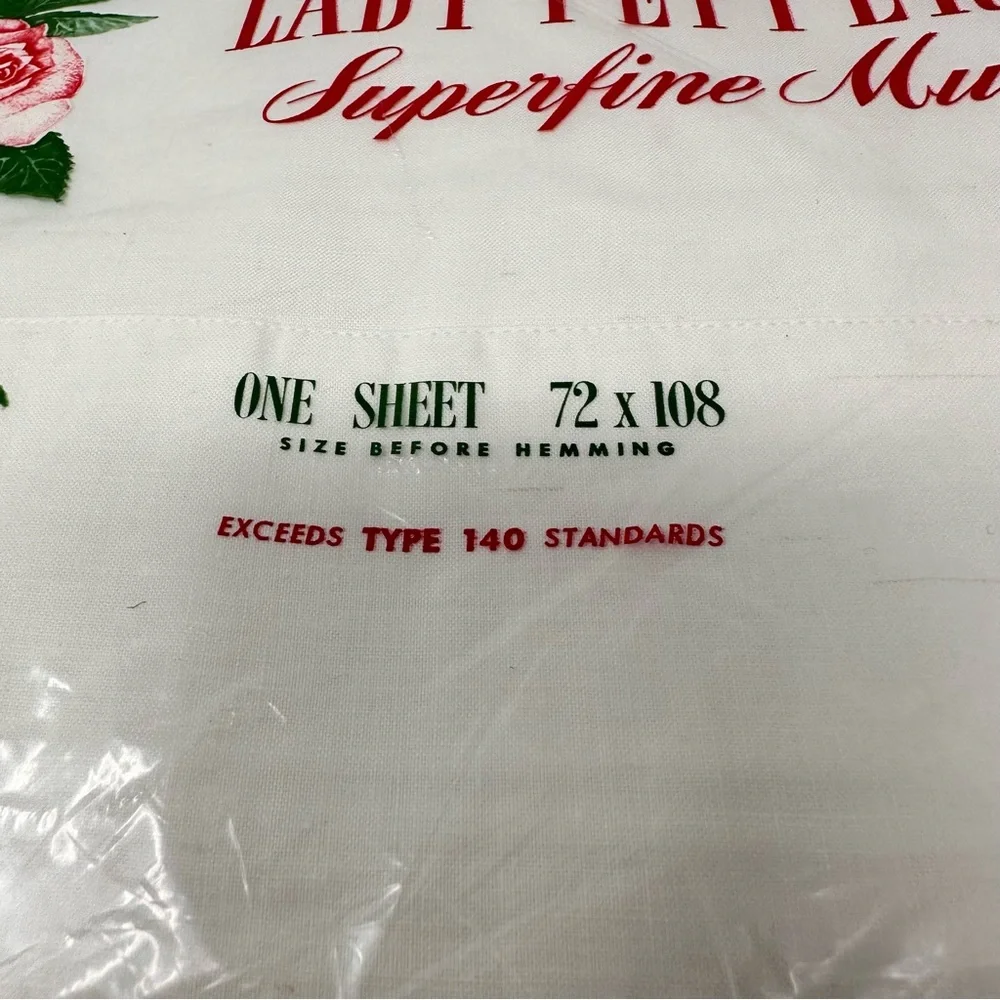 Lady Pepperell Vintage NIP Superfine Muslin Flat Sheet White Twin